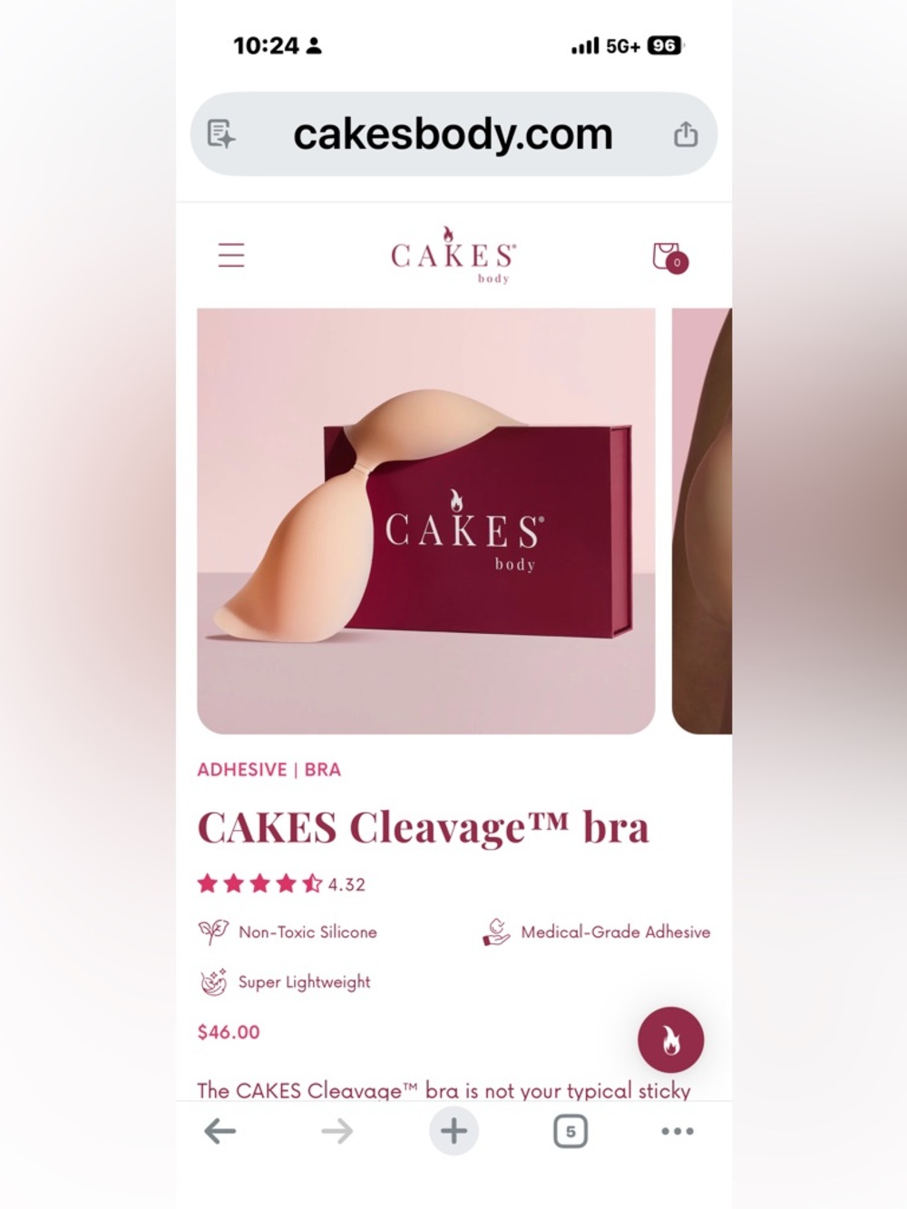 CAKES Cleavage™ Adhesive Bra - Nude